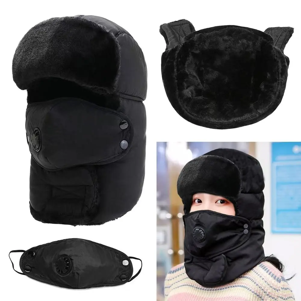 Outdoors Thick Bomber Hat Warm Plush Beanie Russian Caps Bonnet Windproof Earflap Pilot Caps for Men Women