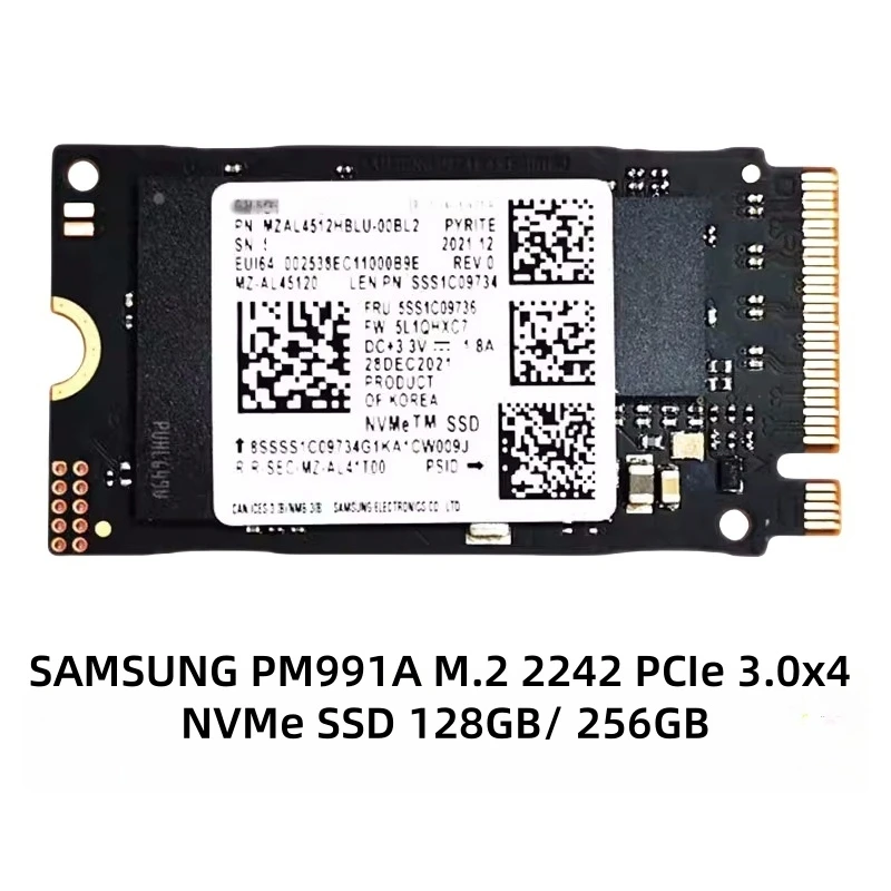 Samsung PCIe M.2 2230/2242 NVMe SSD BM9C1 512G, PM9B1 128G 256G, voor Xbox Surface Pro Steam Deck Dell HP Lenovo Laptop-OEM-pakket