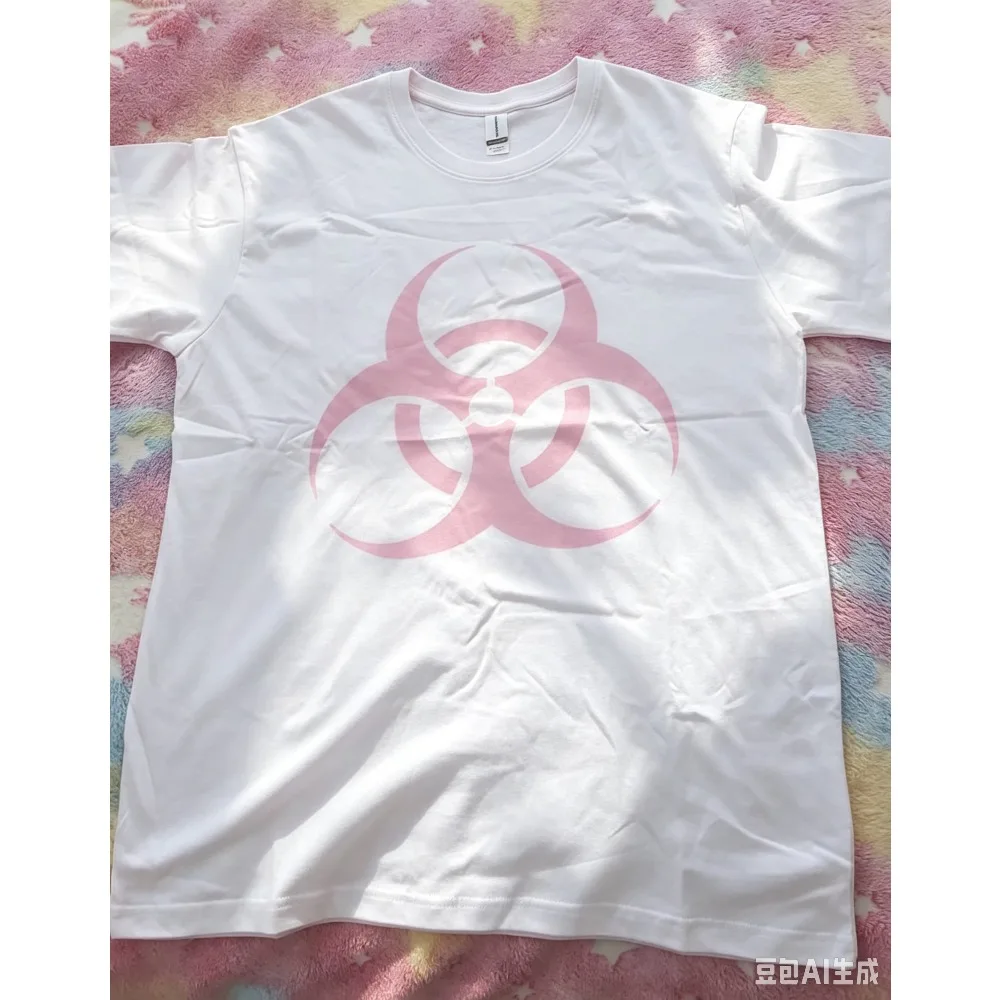 2026 Hot Selling Gothic Y2K Biohazard Printed T‑Shirt Summer Women Crew Neck Pure Cotton Short Sleeve Casual Street Fashion Tees