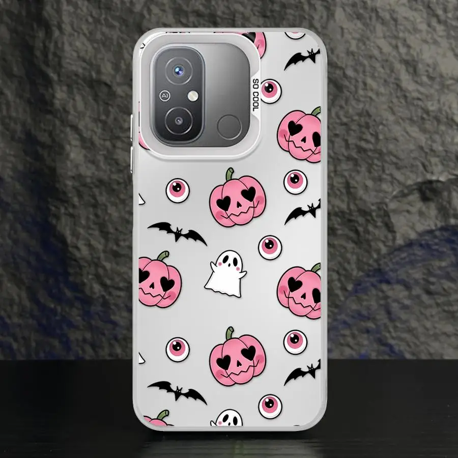 Phone Case for Xiaomi Redmi A3x 14C 12C 13C A4 A1 A3 A2 Plus 12 13 Soft Cover Halloween Bat Pumpkin Ghost