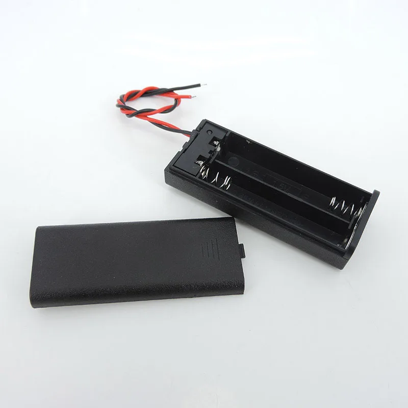 1/5pcs black 2 4 Slot AAA Battery Holder Case Box 2xAAA 4XAAA 3v 6v 1.5v Leads ON/OFF Switch Cover Standard Container W28