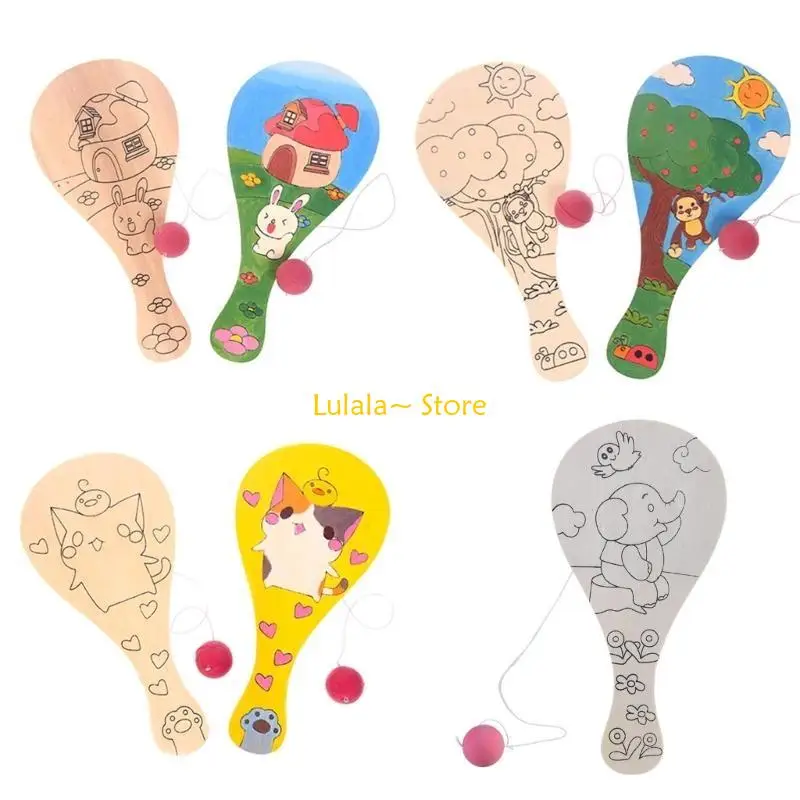 Y4QA 1PC Developmental Mini Painting Hand Racket para bebês para crianças pequenas raquete Pré -escolares Pré