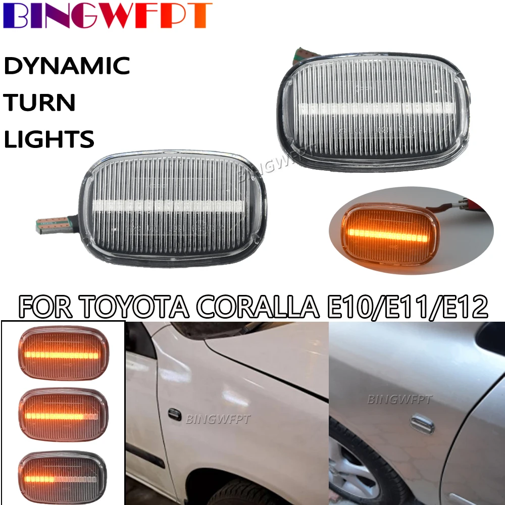 For Toyota Celica 1993-2003 LED Dynamic Side Marker Turn Signal Lights For Yaris Verso 1999-2005 RAV4 GS300 93-97 Car Part ﻿