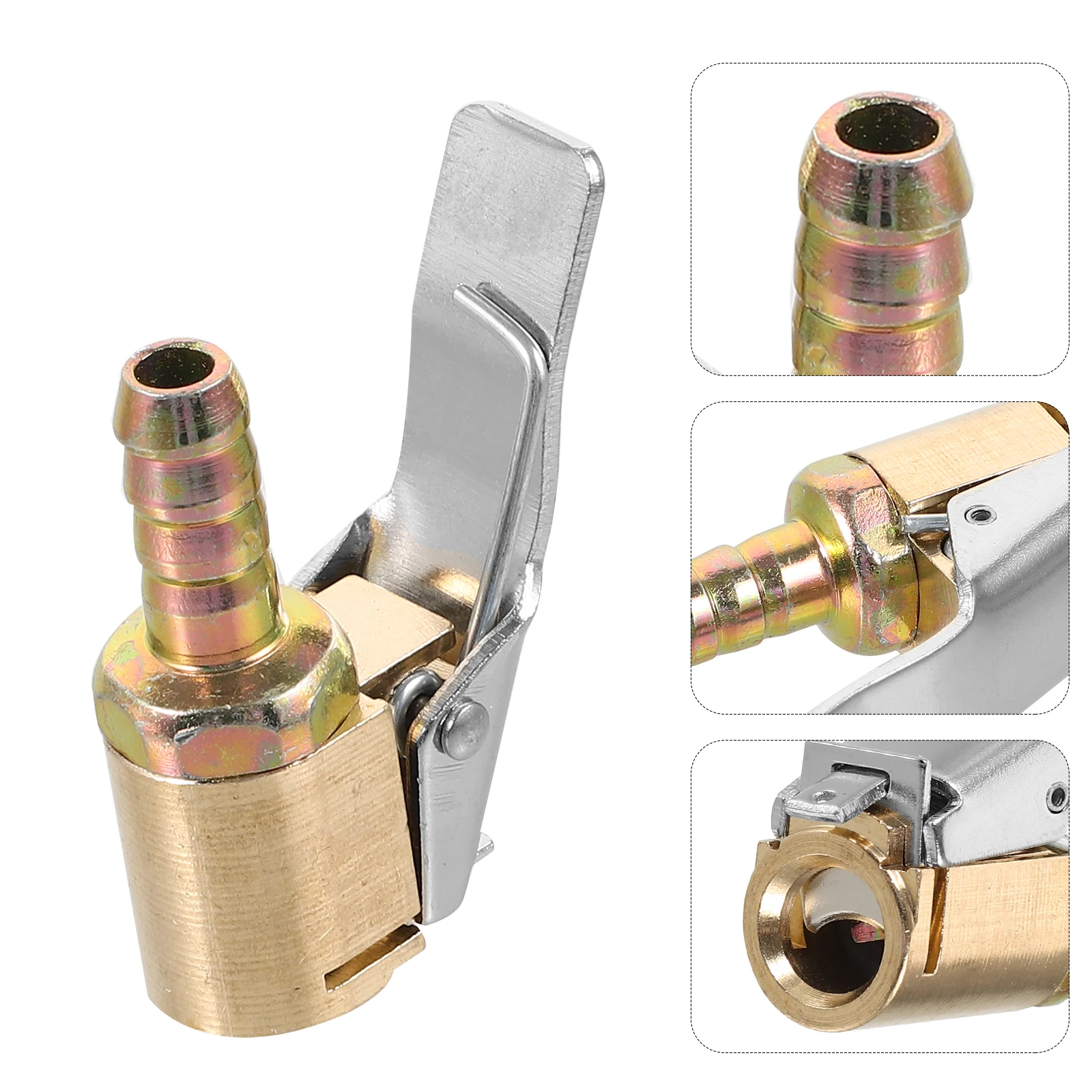 

2Pcs Copper Tire Inflator Chuck Quick Connect Air Compressor Attachment Car Inflate Locking Practical Portable Efficient Tire