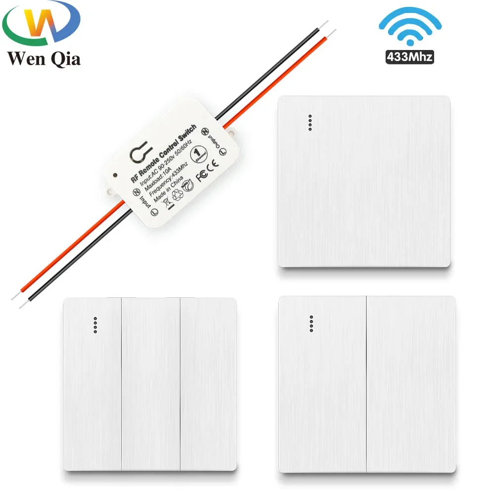 

Wireless Smart Light Switch Wall Panels Push Button Switch AC 110V 220V Receiver Remote ON OFF for Home Appliances Lamp Fan