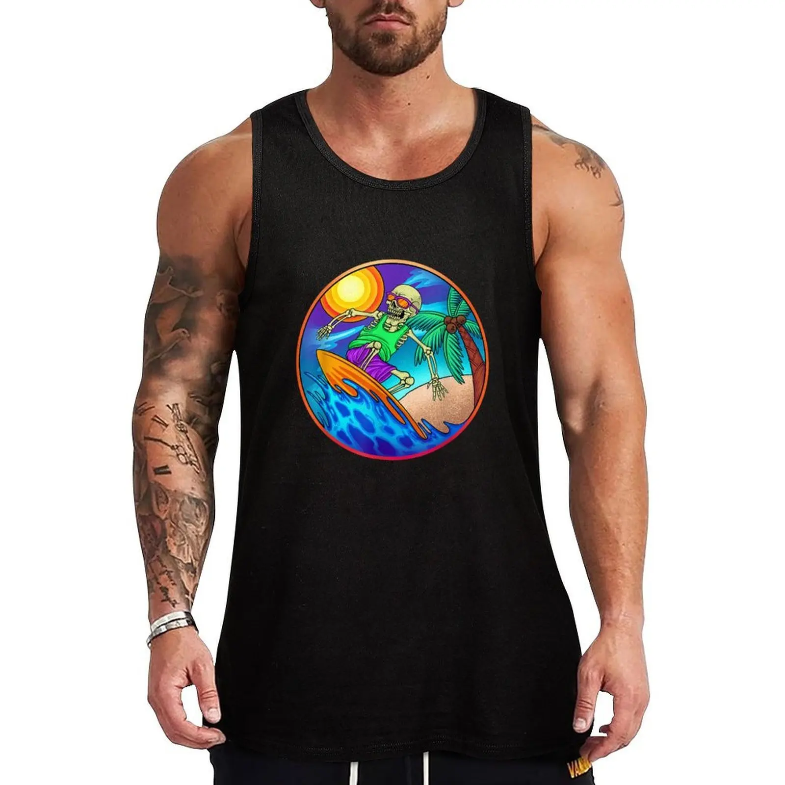 

Skeleton Surfer Tank Top sleeveless shirts Men's sleeveless sleeveless vests