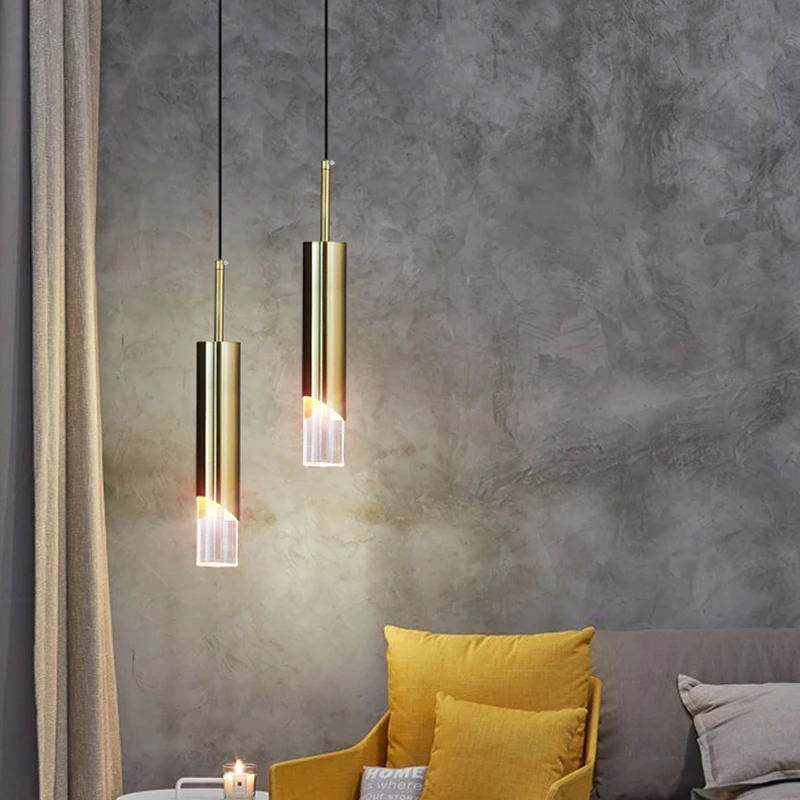 

Jmzm Modern Mini Crystal Chandelier LED Minimalist Copper Pendant Lamp Luxury Indoor LED Decor Lamp For Dining Table Bedroom New