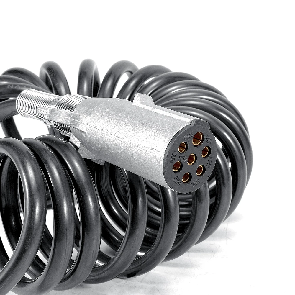 ABS EBS 7-Way Coiled Wire Harness Cable Electric Spring Power Truck Trailer Brake System Cable Connector Parts & Accessories view 2