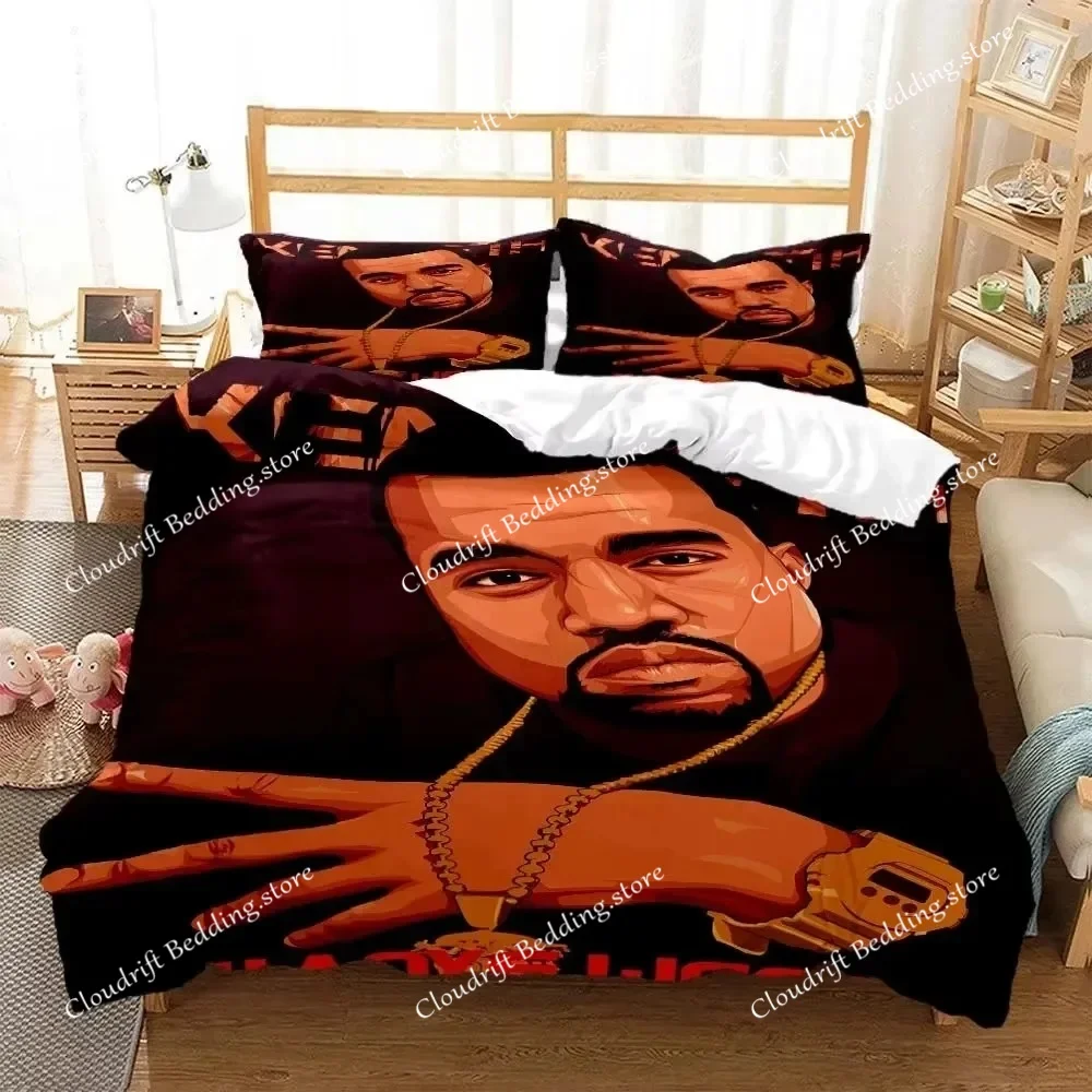 

Rapper Kanye West Musik 3D Cartoon Printed Bedding Queen Bedding Set Customized King Size Bedding Set Soft And Comfortable