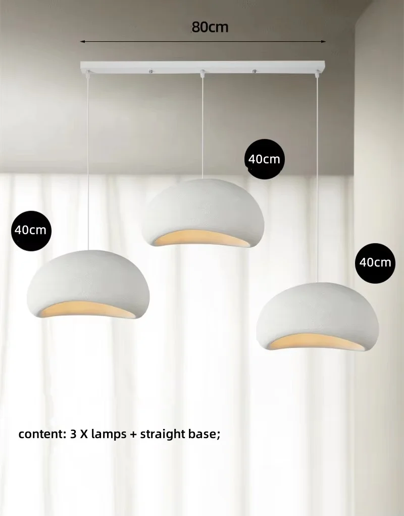 Nordic Wabi Sabi E27 Led Pendant Light Dining Room Simple Chandelier Lamp Cord Suspend Lamp For Restaurant Luminarias Fixtures