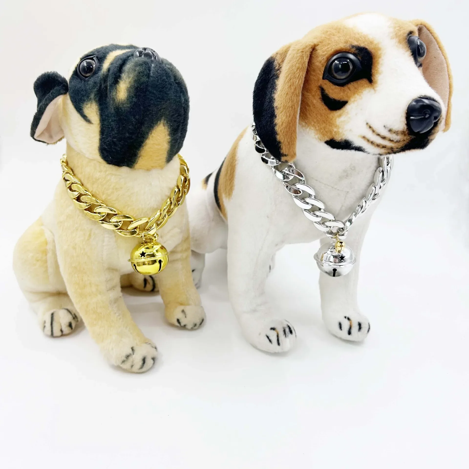 Dog Collar Cuban Chain Dogs Chain Collar Lock Gold Silver Dog Chain French Bulldog Pitbull Collar