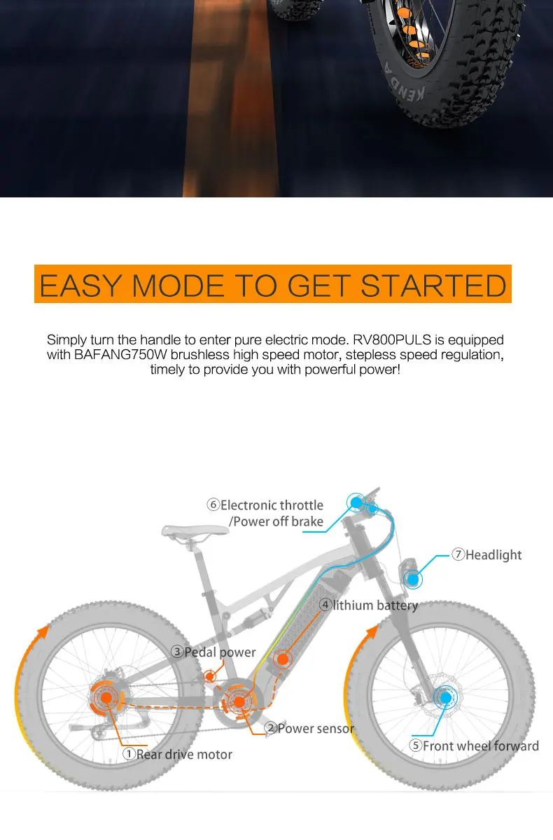 LANKELEISI RV800 Erwachsenen-Elektrofahrrad 750W Motor 48V20Ah Akku 52KM/H Höchstgeschwindigkeit 150km Reichweite 26 Zoll Reifen Leistungsstarkes E-Bike für Pendeln und Touren – Detail 8