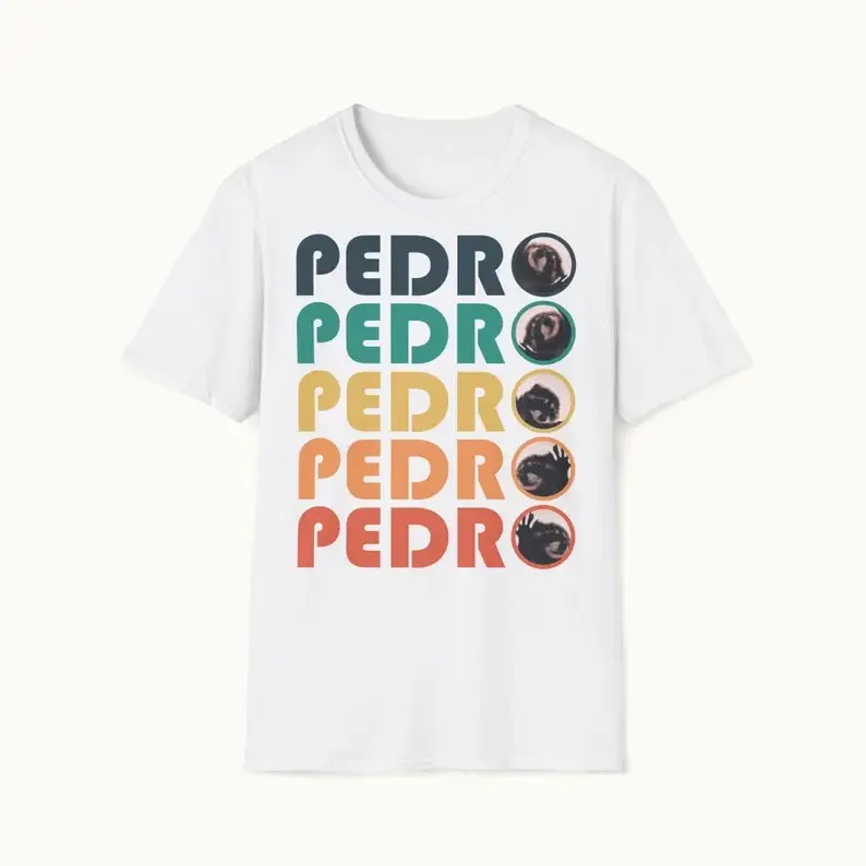 High quality cotton Pedro Pedro Pedro Retro Colorful T-Shirt Y2K Inspired TikTok Viral Tee Unisex Fashionable Meme Apparel tees