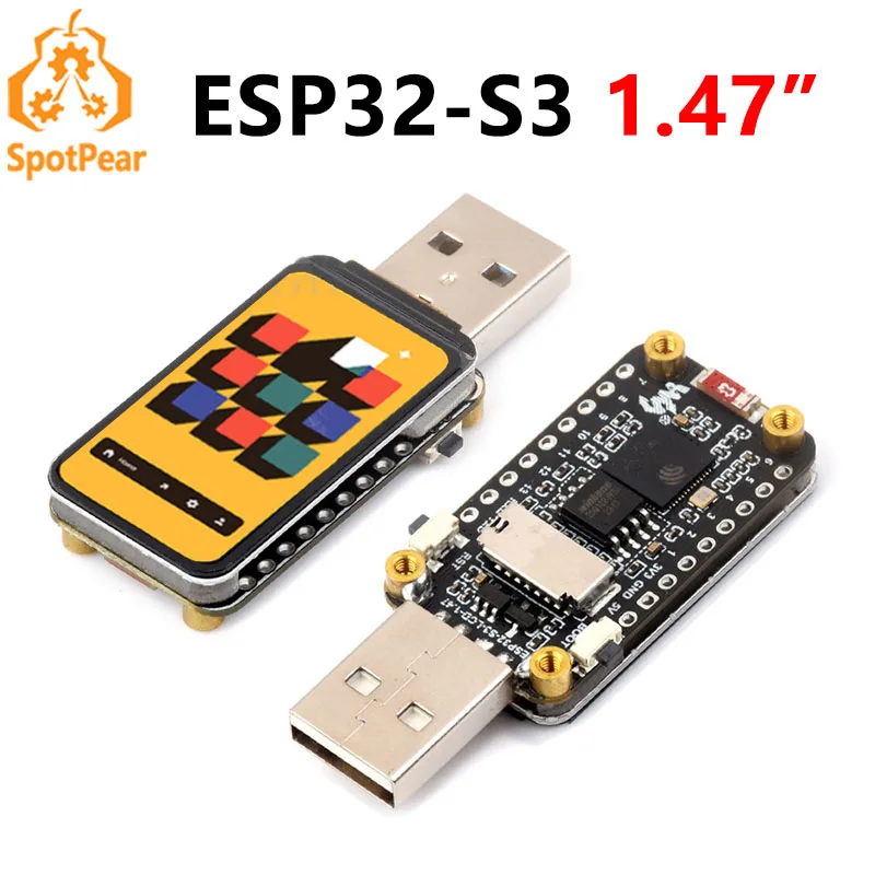 Waveshare ESP32-S3 1,47-calowy wyświetlacz LCD 172 × 320 Obsługuje WiFi i Bluetooth ESP32-S3-LCD-1.47 Kolorowa dioda LED RGB