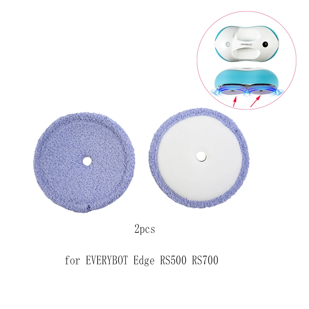 2PCS EVERYBOT Sweeping Robot Mop Pads Thickened Mop Cloths Replacement Accessory For EVERYBOT Edge RS700 RS500