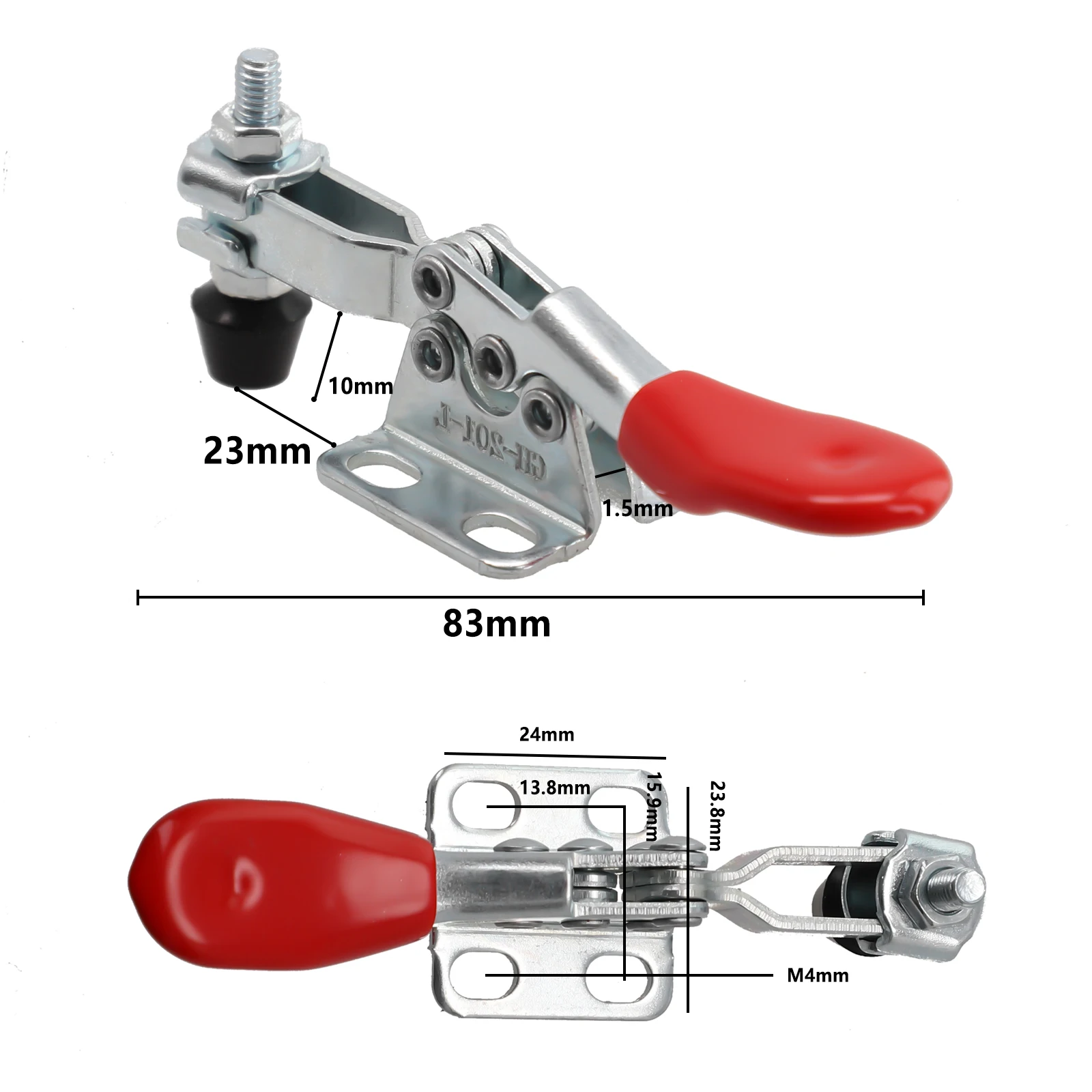 1pc GH-201L 60lbs Horizontal Toggle Clamp Quick Release Woodworking Workbench Lever Clip Carpentry Fixture Tools Hand Tools