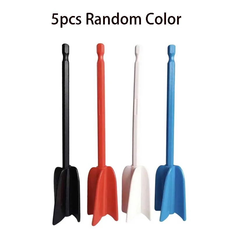 5Pcs Reusable Plastic Epoxy Resin Paint Stirrer Paddles, Random Color Non-Stick Easy Clean Mixer for Paint, Epoxy Resin, Ceramic