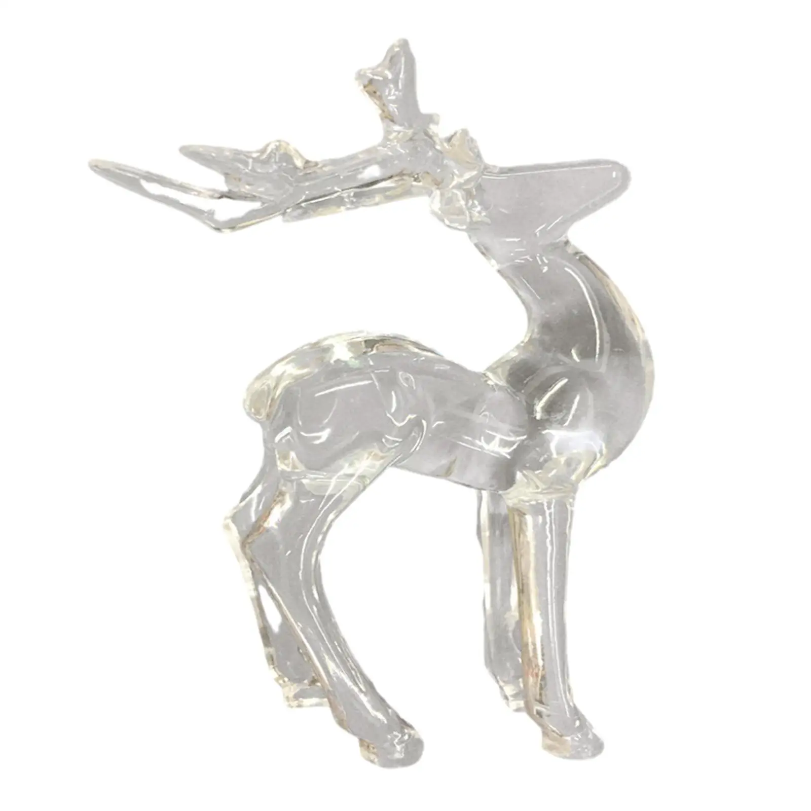 Animal Deer Figure Statue Acrylic Decorative Sculpture for Home Office Table Ornament Christmas Modern Art Gift
