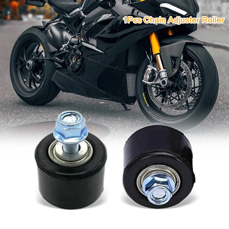 

1pc Motorcycle Chain Tensioner Roller Guide 8mm Pulley Wheel Slider With Bolt Gasket For YFZ 350 Car Maintenance Accessories