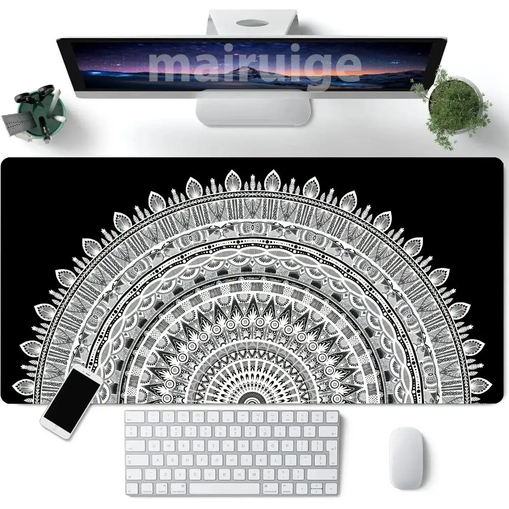 

Замысловатый круглый коврик для мыши, большой коврик для компьютерной офисной игровой настольный коврик XXL, резиновые противоскользящие прошитые коврики для клавиатуры ПК, длинные настольные коврики