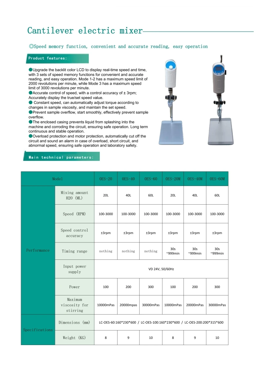 20L 40L 60L Laboratory cantilever electric mixer, digital display precision force-increasing constant speed top-mounted mixer