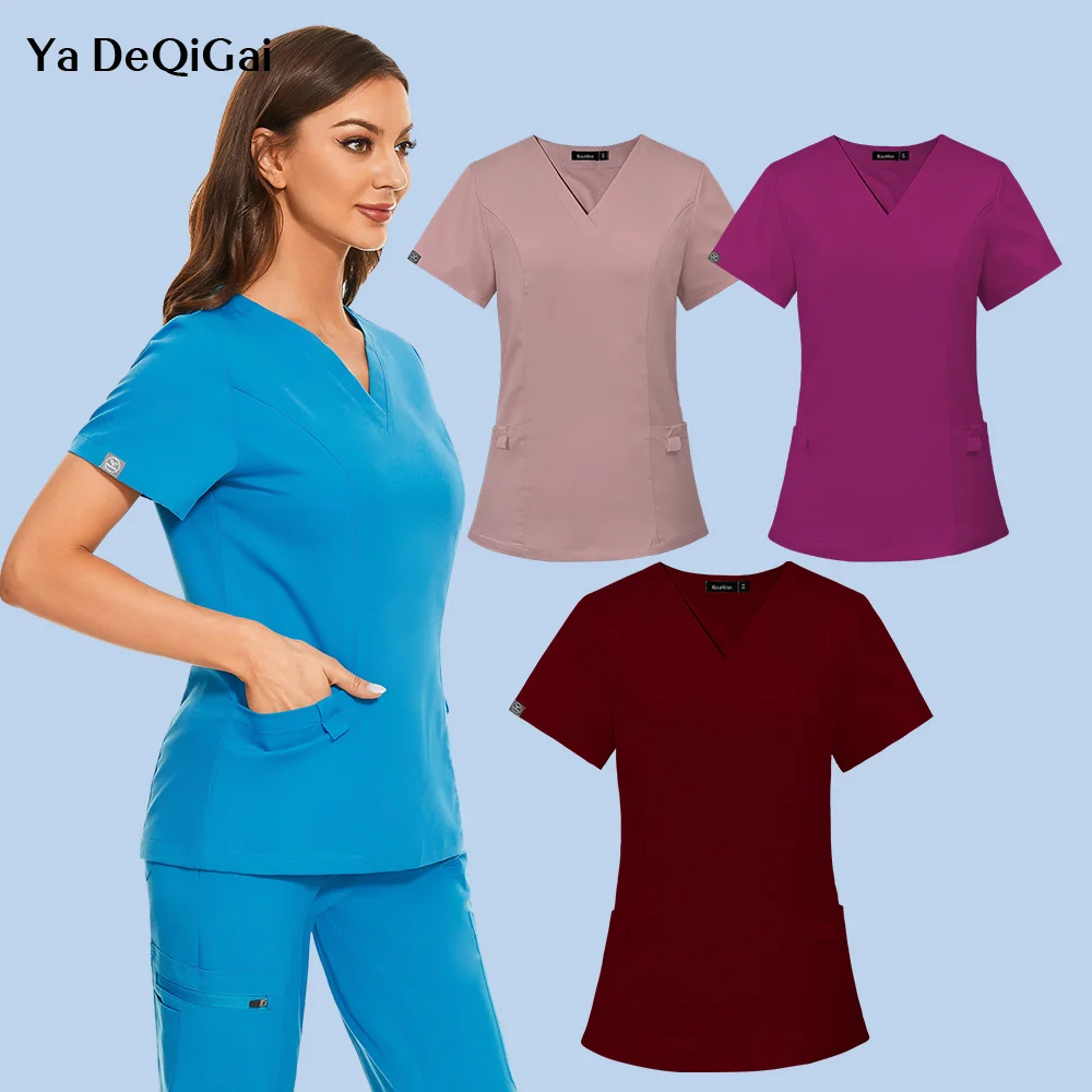 

Scrubs Tops Medica Uniforms Lab Beauty Spa Work Clothes Gown Uniform Health Workers Nursing Blouse Scrub Top XXl