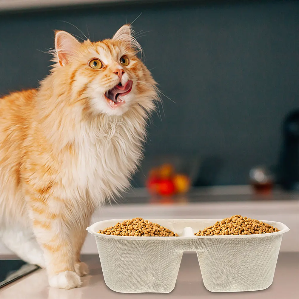 

10Pcs Pet Feeding Bowl Water Food Combined Disposable Cat Bowls for Kitten Puppy Lightweight Compact Holders