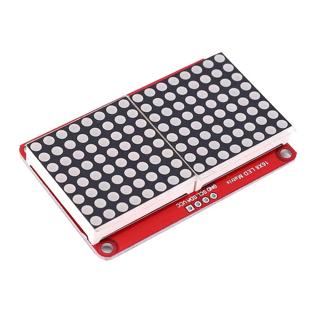 

LED Dot-Matrix Display Module Lattice Screen DC 3.3V 5V HT16K33 Driver 16*8 Cascade Compatible 16x8 IIC Interface