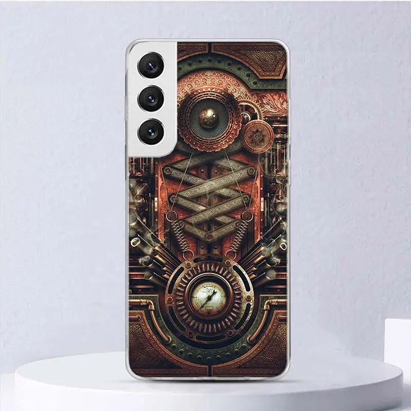 Steampunk Gear Mechanical Soft Case For Samsung Galaxy S24 S23 S22 S21 Ultra S20 FE S10 Plus Phone Cover S9 S8 + S10E Funda Coqu