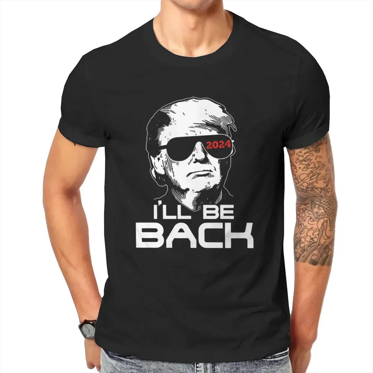 

Men Clothing Tee Graphic T Shirts I Will Be Back 2024 Trump Funny Street Fashion Couple T Shirts oversized clothing funny style