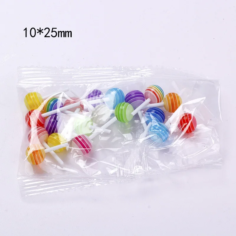 20 stücke Simulation Lollipop Miniatur Dekor Kuchen Tropfen DIY Telefon Fall Dekor Acryl Lebensmittel Dekor Süßigkeiten Miniatur Dekoration – Detail 11