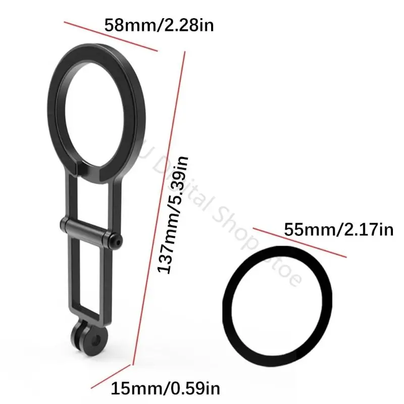 96BA Tragbarer magnetischer Telefongriffhalter mit Kaltschuhhalterung für die Verwendung mit Action-Kameras – Detail 6