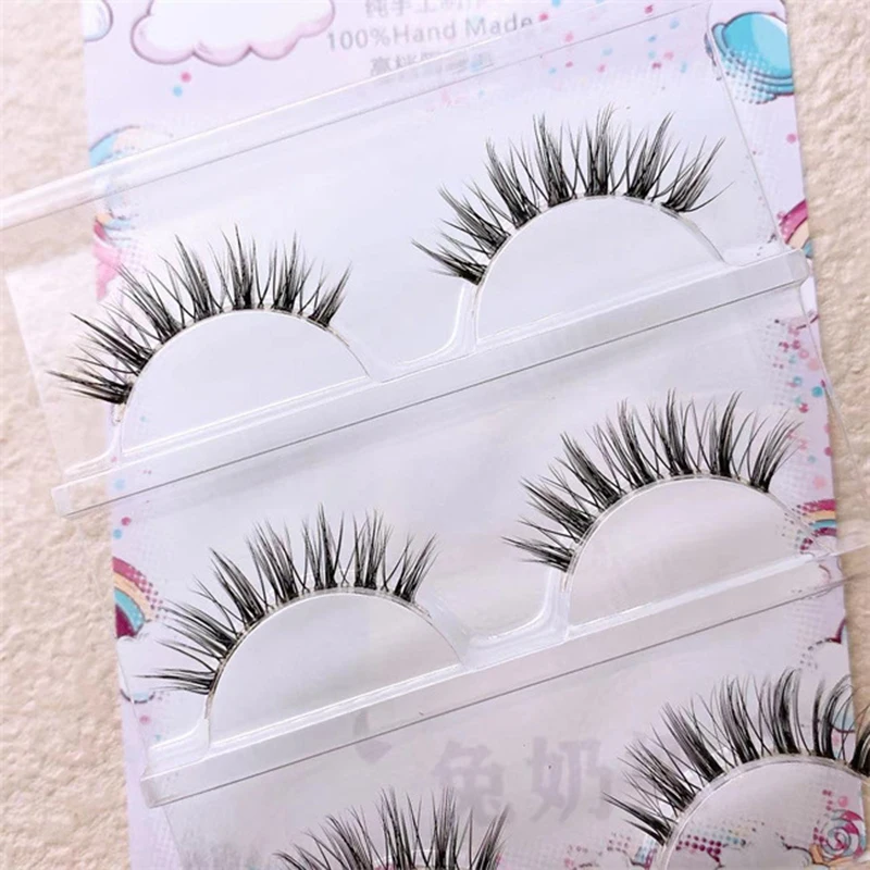 3D Bunch Japanese Fairy Little Devil Cosplay False Eyelashes Segmented Natural Cross Manga Lashes Extension Maquiagem freeship