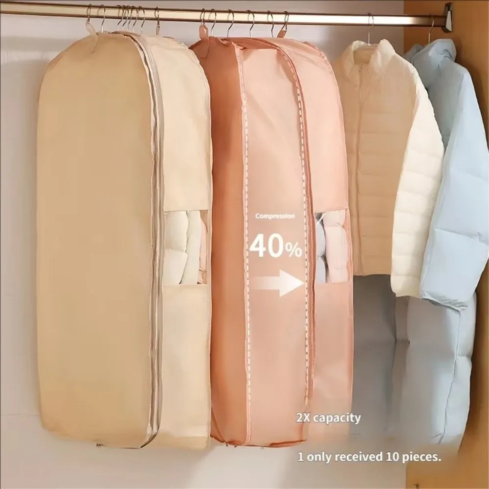 Durable with Zipper Compression Dust Cover Hanging Space Saving Garment Bag Down Jacket Cover