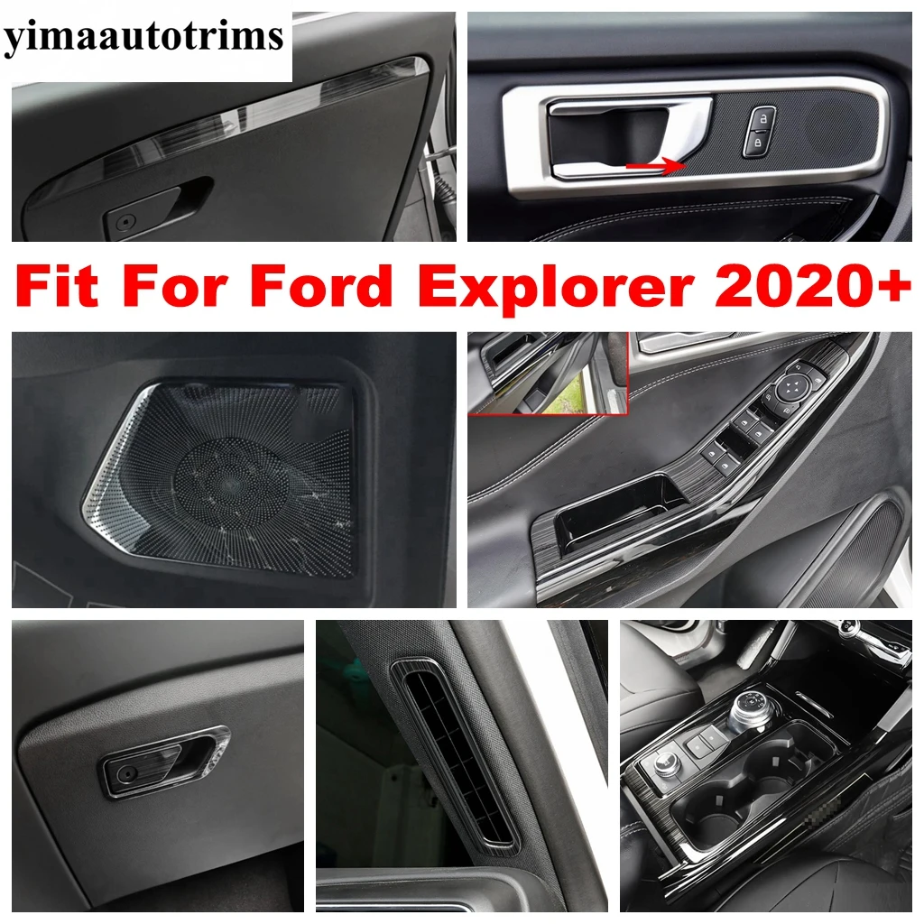 

For Ford Explorer 2020 2021 2022 Window Lift Speaker Gear Panel Handle Bowl Frame Decor Cover Trim Stainless Steel Accessories