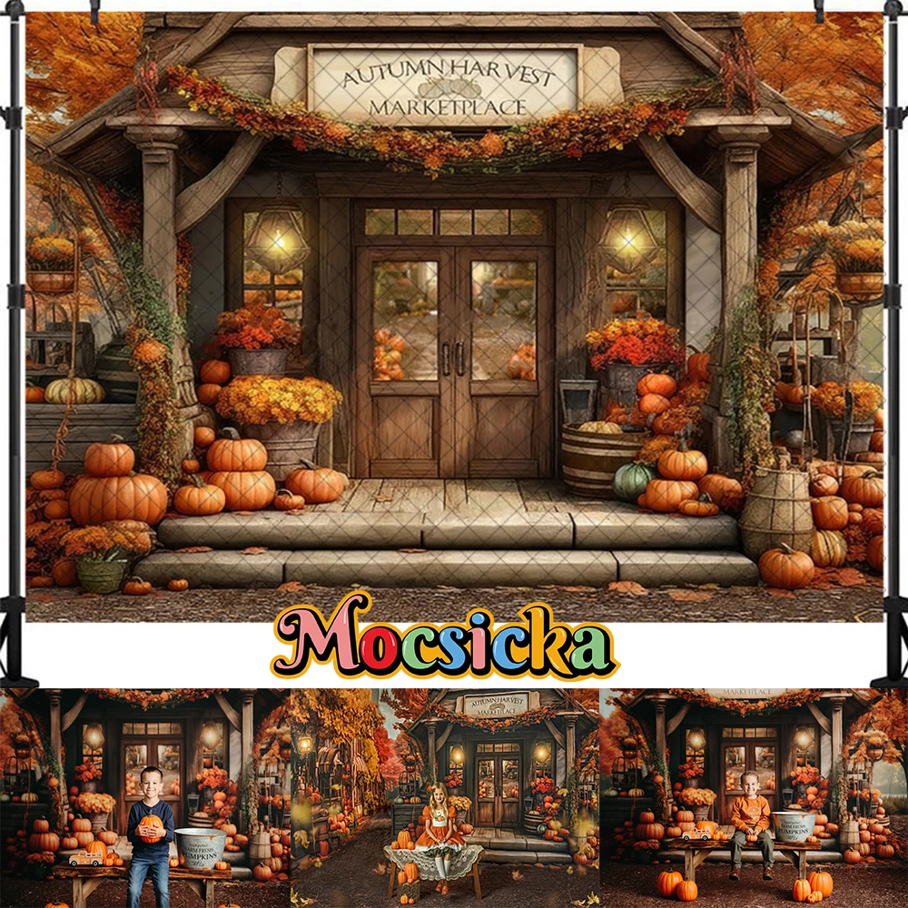 

Mocsicka Autumn Street Backdrop Kids Photography Child Adult Photocall Props Baby Birthday Fall Farm Pumpkin Background Banner