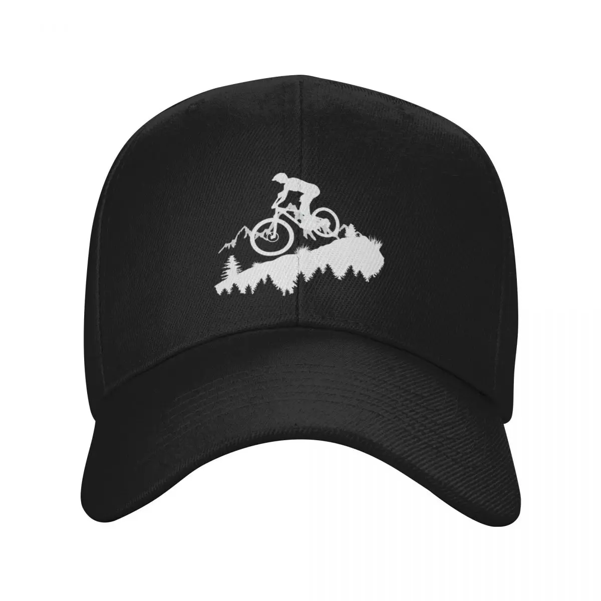 

Mountain biker, downhill biking, mountain biking and mountains Baseball Cap custom Hat Golf Wear Golf Hat Men Golf Wear Women's