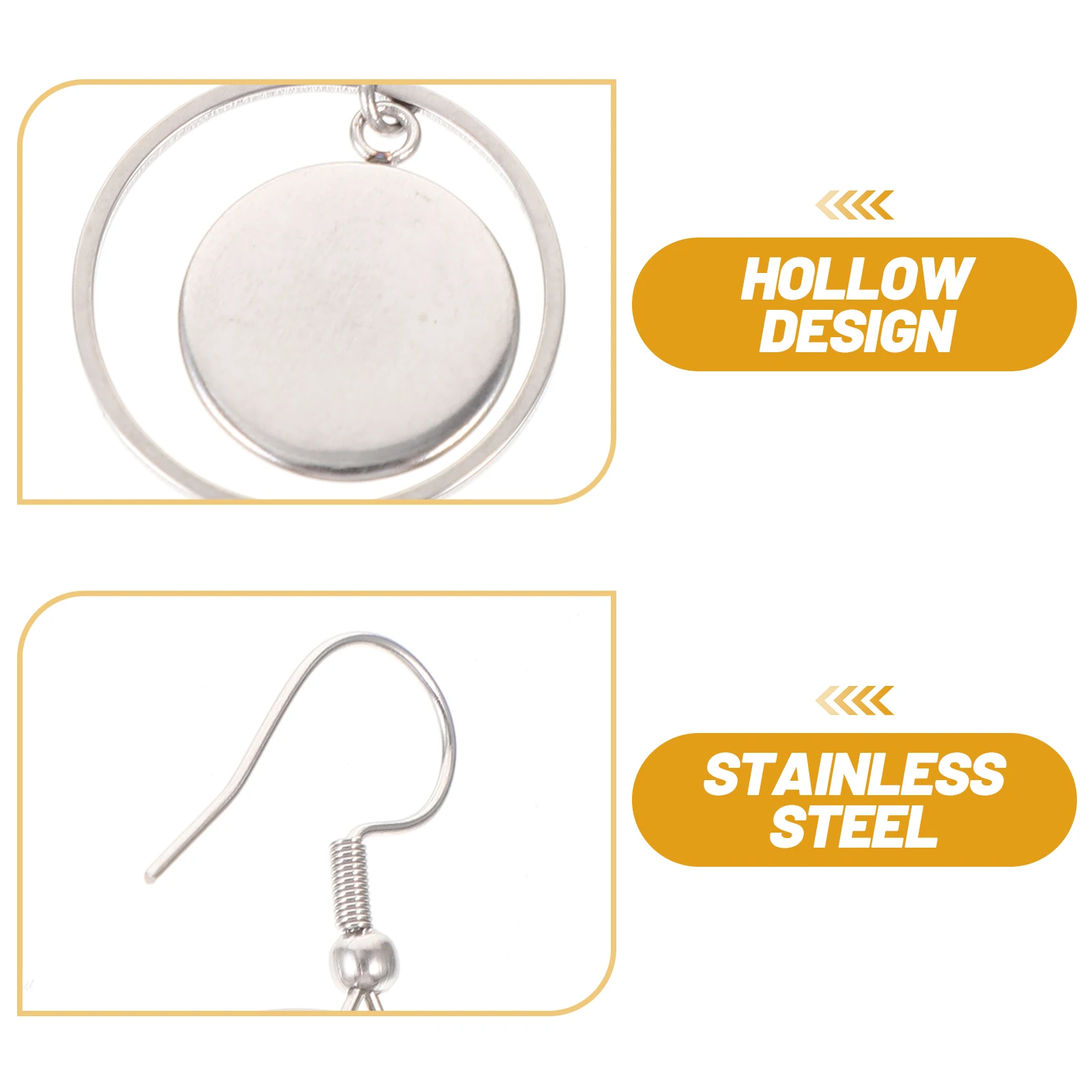 

20 Pcs Stainless Steel Ear Hook Handmade Earring Accessories Bezel Setting Findings for Jewelry Making Charms Earrings