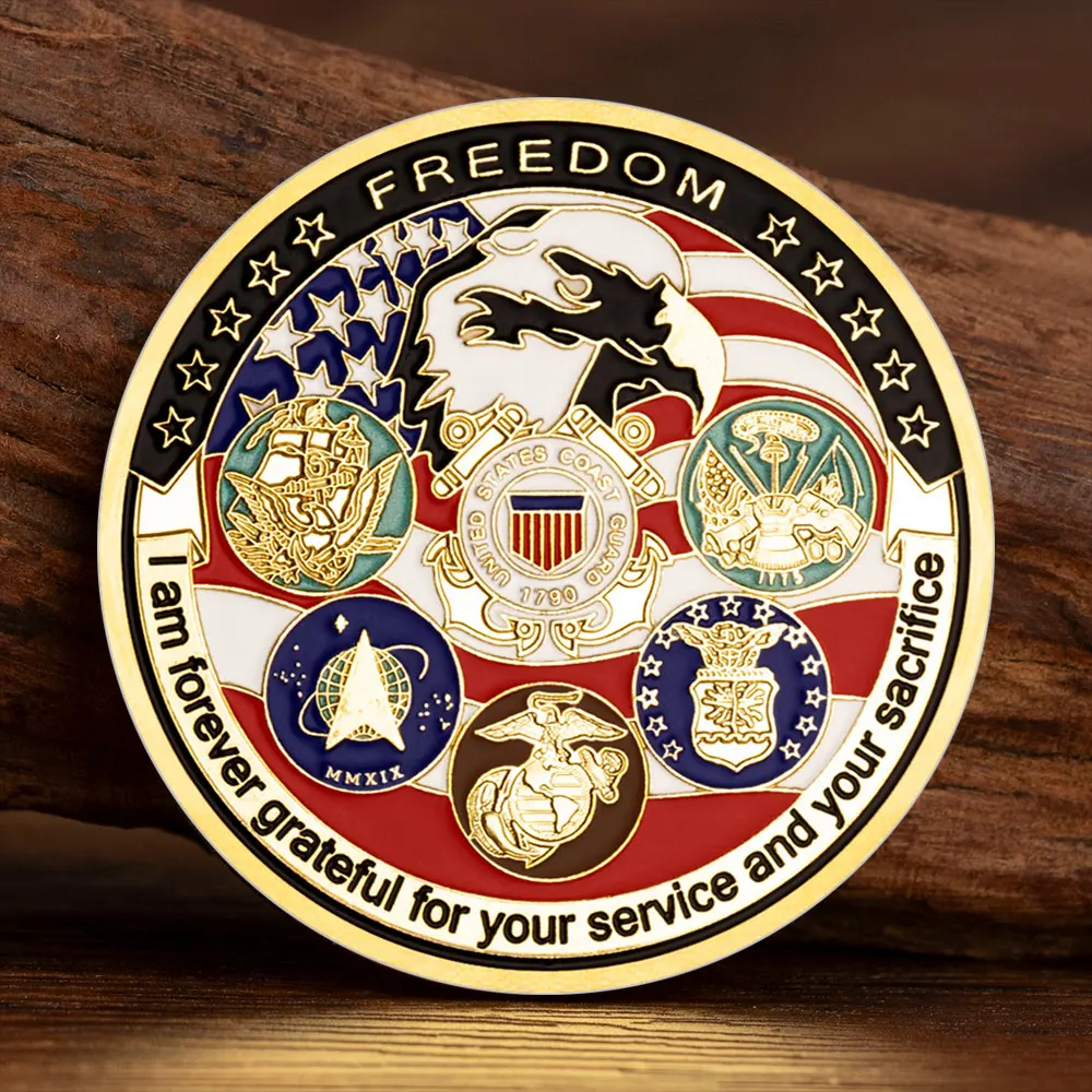 Commemorative Coins of The Emblems of The United States Army, Navy and Air Force - American Hawk Collectible Coins