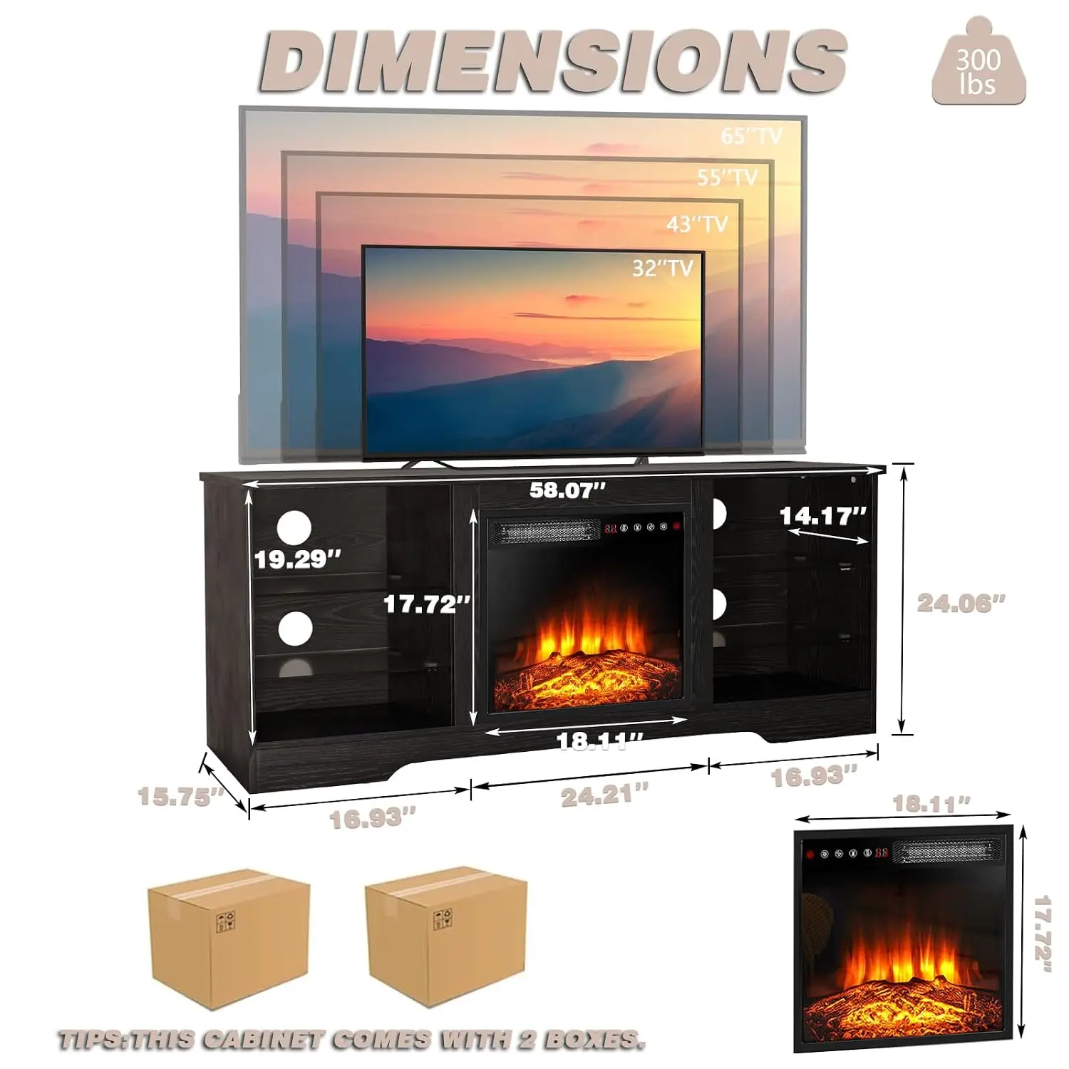 Modern TV Stand with 18