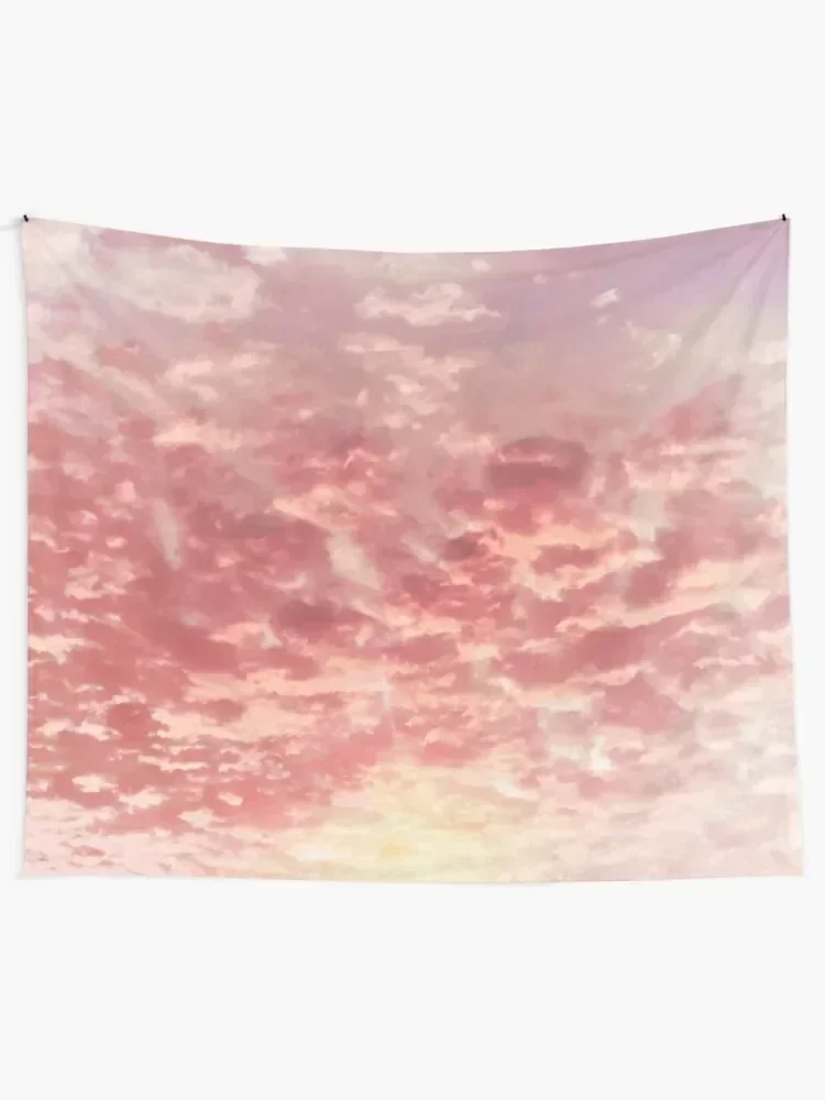 Pink clouds in evening Tapestry Room Decore Aesthetic Anime Decor Decoration Bedroom Tapestry