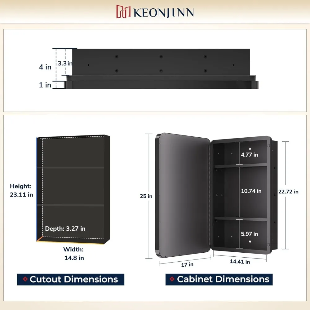 Аптечка из матового никеля для ванной комнаты, аптечка 16 x 24 дюйма с зеркалом, серебристая рамка из нержавеющей стали, регулируемая
