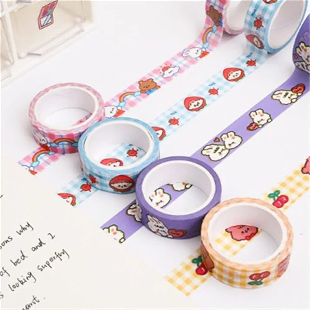 Office Adhesive Tape Material Paper Cartoon Bear Bunny Stickers Decorative Diary Scrapbooking Supplies Tape