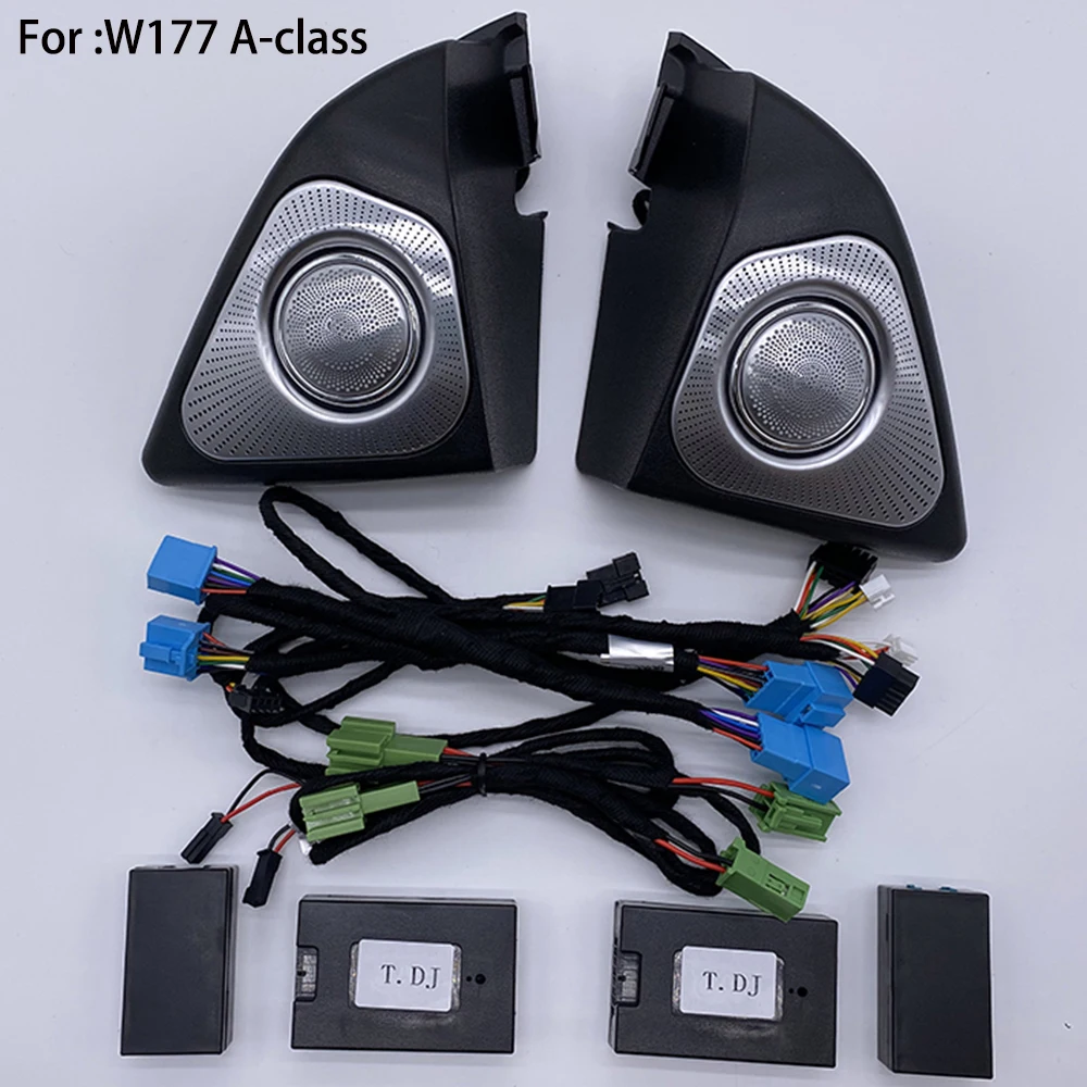 

64 Kleuren 3D Roterende Tweeter Voor Mercedes Benz A-class W177 RGB Led Lichtgevende Auto Luidspreker Hoorn