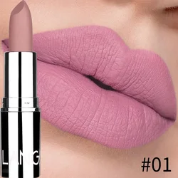 Lápiz labial plateado mate de terciopelo desnudo, resistente al agua, larga duración, Copa antiadherente, Sexy, rojo, rosa, maquillaje cosmético