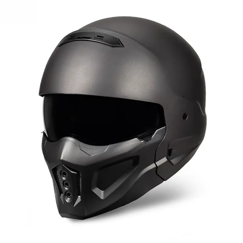 หมวกกันน็อคมอเตอร์ไซค์ลายแมงป่อง seluruh wajah ปลอก ABS รวมเลนส์ในตัวพับขึ้น casco Para Moto certificado