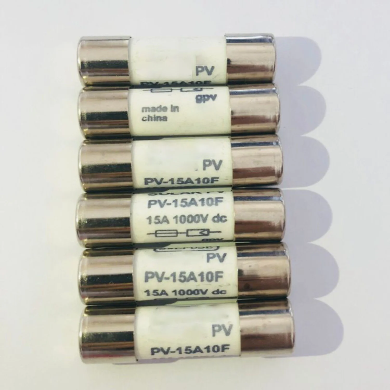 

20 Pcs 1000 VDC Fuse Solar PV Explosion-Proof Fuse Silver - 15A & 20A-BAAQ