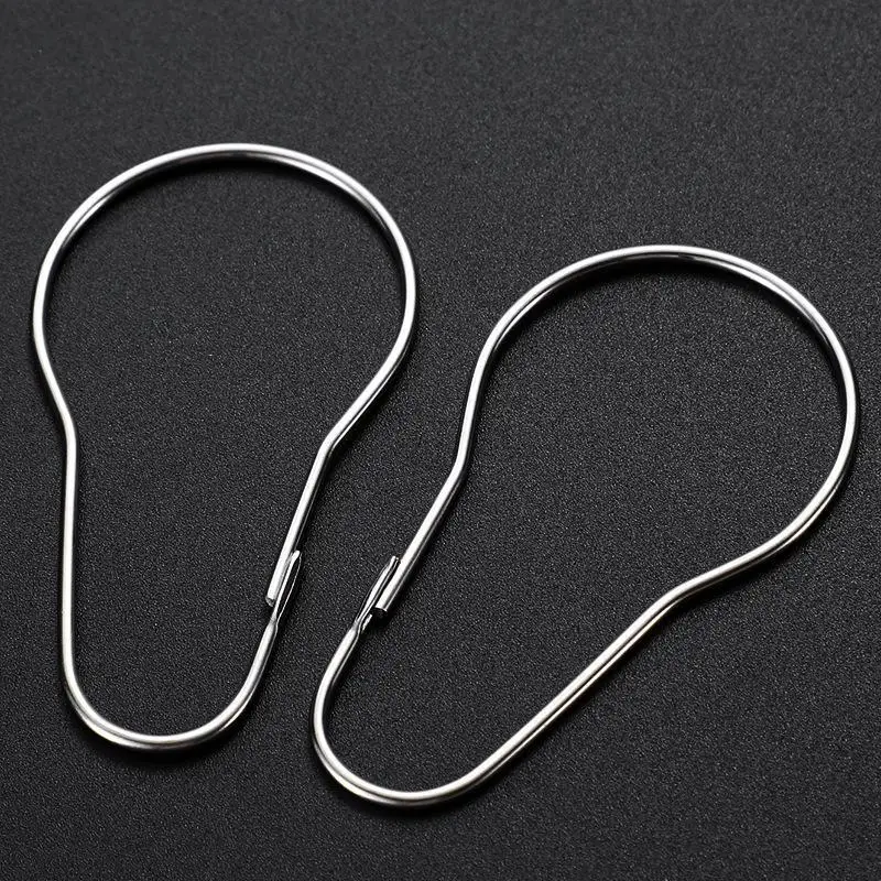 10/20Pcs Shower Curtain Hooks Glide Roller Rustproof Bathroom Shower Rod Hanging Rings Gourd Shaped Curtain Buckles