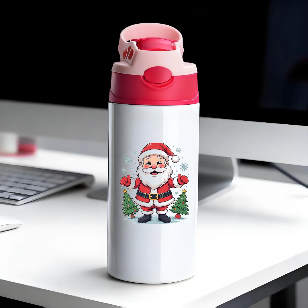 

304 Stainless Steel Insulated Cup + Cartoon Santa Claus Straw Cup + Kids Insulated Cup + Christmas Gift