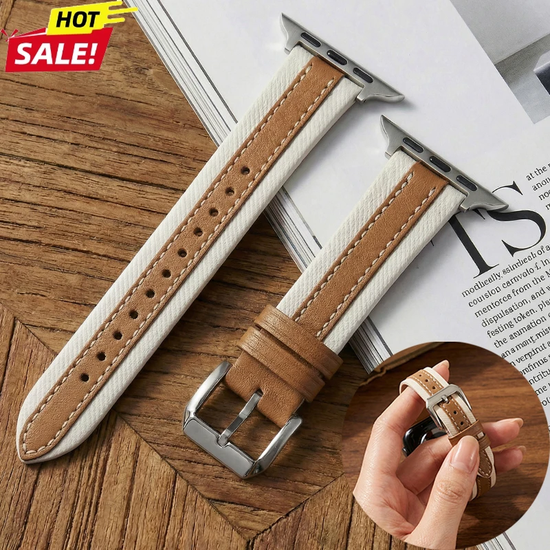 Lederarmband für iWatch 49 44 45 46 38 40 41mm Geflochtenes Damenarmband für Apple Watch Series 11 10 9 8 7 SE3 2 1 Modisches Armband